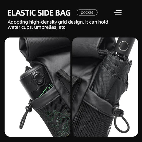 Fashion Casual Men Roll Top Shoulder Messenger Bag Large Size Outdoor Cycling Crossbody Side Bags Male Urban Trend Daypack