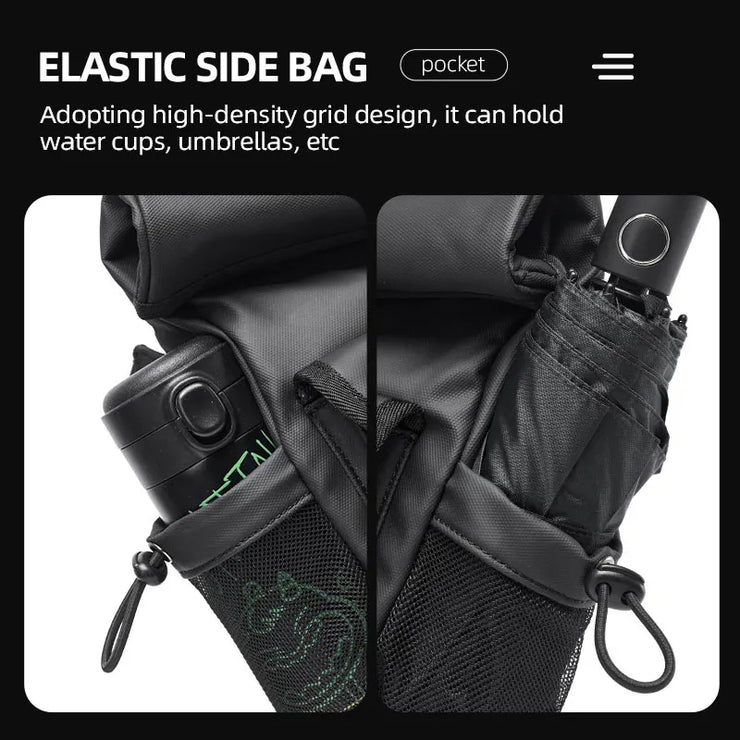 Fashion Casual Men Roll Top Shoulder Messenger Bag Large Size Outdoor Cycling Crossbody Side Bags Male Urban Trend Daypack