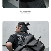 Fashion Casual Men Roll Top Shoulder Messenger Bag Large Size Outdoor Cycling Crossbody Side Bags Male Urban Trend Daypack