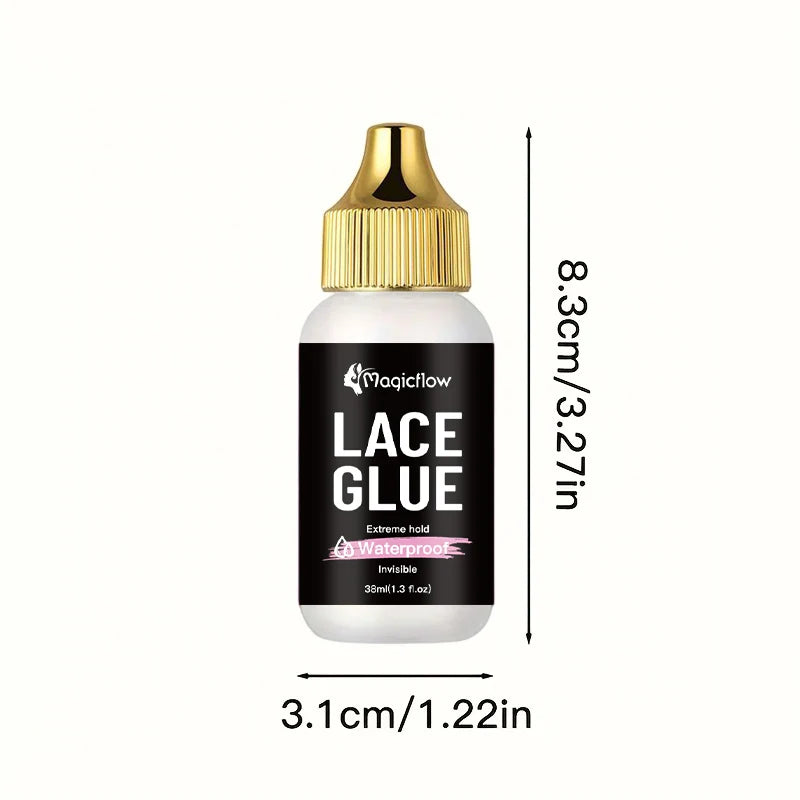 38ml/1.03fl.oz Waterproof Lace Wig Glue - Extremely Hold, Invisible, Quick Dry & Easy Removal - No Odor Hair Adhesive for Wigs