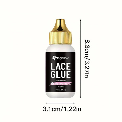 38ml/1.03fl.oz Waterproof Lace Wig Glue - Extremely Hold, Invisible, Quick Dry & Easy Removal - No Odor Hair Adhesive for Wigs