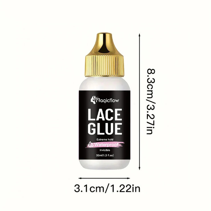 38ml/1.03fl.oz Waterproof Lace Wig Glue - Extremely Hold, Invisible, Quick Dry & Easy Removal - No Odor Hair Adhesive for Wigs