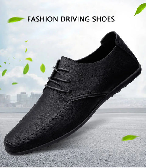 Leather Men Shoes Fashion Formal Men Shoes Moccasins Italian Breathable Male Driving Shoes Black Plus Size 38-47