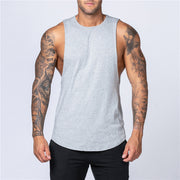 Men's Gym Clothing Summer Fitness Cotton Tank Top Men Jogging Bodybuilding Sleeveless Shirt Breathable O-Neck Casual Muscle Vest
