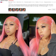 13x6 HD Lace Frontal Wig Bone Straight pink Lace Front Wig Human Hair For Women Brazilian 613 Color 13x4 Lace Frontal Wig