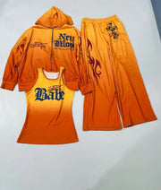 2025 European and American women's clothing, fashionable and casual women's printed hoodie suits and sportswear