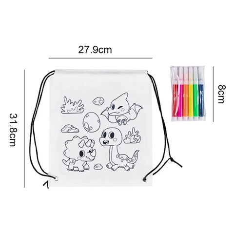 Coloring Drawstring Bags Cartoon Coloring Bags Party Drawstring Bags Birthday Party Favor DIY Party Gift Bags Backpacks
