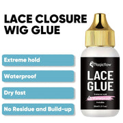 38ml/1.03fl.oz Waterproof Lace Wig Glue - Extremely Hold, Invisible, Quick Dry & Easy Removal - No Odor Hair Adhesive for Wigs