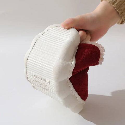Smile PoP Winter Plush Men Cotton Shoes Warm Plush Men House Slippers Outdoor Soft Non Slip Women&