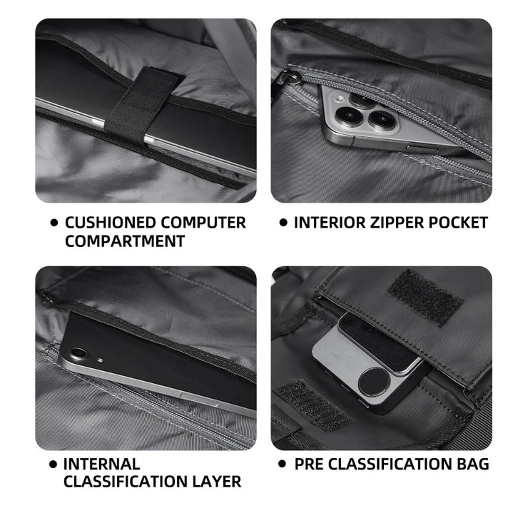 Fashion Casual Men Roll Top Shoulder Messenger Bag Large Size Outdoor Cycling Crossbody Side Bags Male Urban Trend Daypack