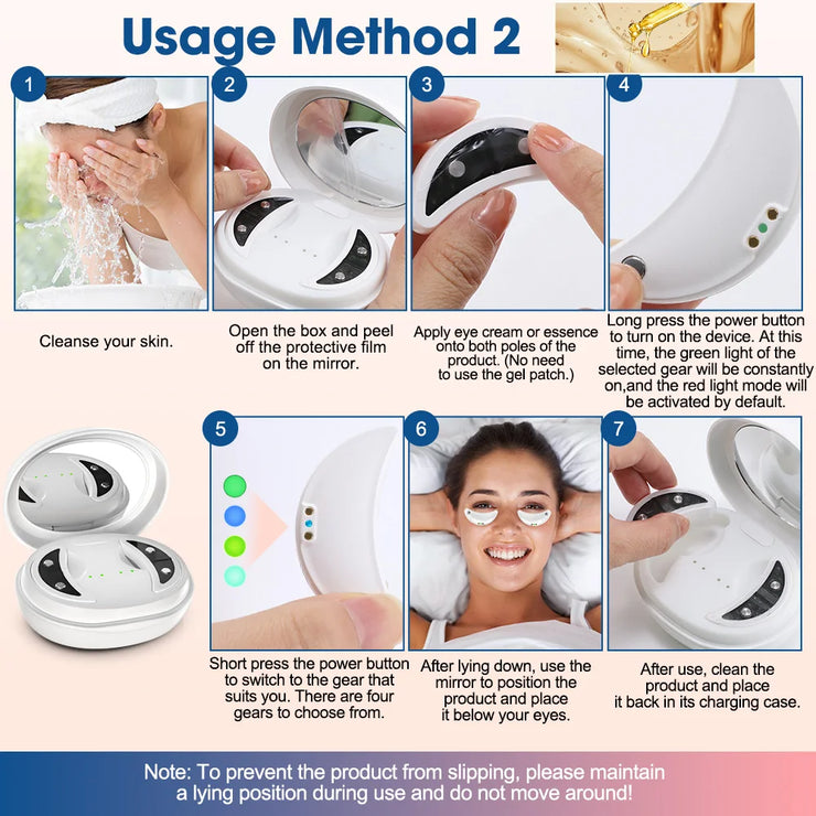 EMS Electric Eye Massager for Women Home Use Beauty Product with Light Therapy for Eye Massage Reduce Fine Lines, Dark Circles