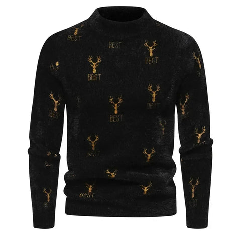 New Imitation Mink Sweater Soft and Comfortable  Fashion Warm Knit Sweater  Men Clothing