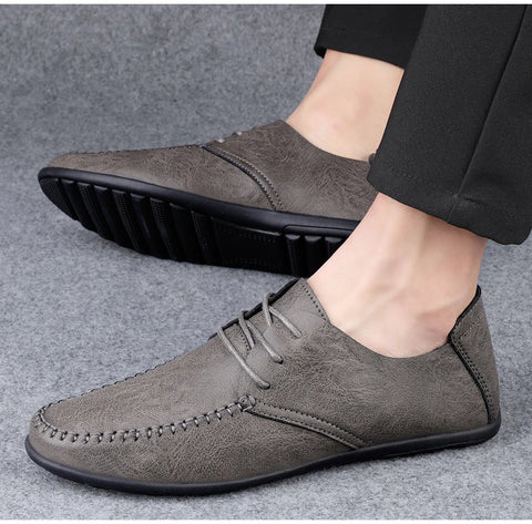 Leather Men Shoes Fashion Formal Men Shoes Moccasins Italian Breathable Male Driving Shoes Black Plus Size 38-47