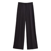 Women's Suit 2025 Spring New Women's Clothing Fashion Long Sleeve O-neck Pleated Top Double-Sided Fabric Office Top Casual Pants