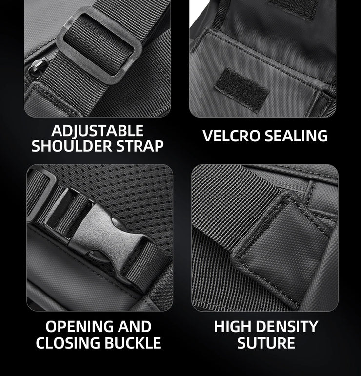 Fashion Casual Men Roll Top Shoulder Messenger Bag Large Size Outdoor Cycling Crossbody Side Bags Male Urban Trend Daypack