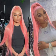 13x6 HD Lace Frontal Wig Bone Straight pink Lace Front Wig Human Hair For Women Brazilian 613 Color 13x4 Lace Frontal Wig
