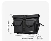 Fashion Casual Men Roll Top Shoulder Messenger Bag Large Size Outdoor Cycling Crossbody Side Bags Male Urban Trend Daypack