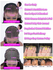 13x4 Highlight Wig Human Hair 13x6 Hd Lace Frontal Wig 40 Inch Curly Wigs Deep Wave Lace Front Wig Pre Plucked With Baby Hair