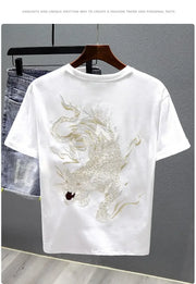 2025 New Summer Embroidered Short-sleeved T-shirt Men Clothing