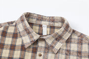 Women's Elegant Blouse Cotton Plaid Shirts Jackets Middle-aged Fashion Women's Clothing 2024 Sales Couples Shirts and Blouses