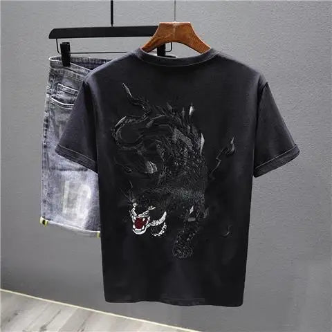 2025 New Summer Embroidered Short-sleeved T-shirt Men Clothing