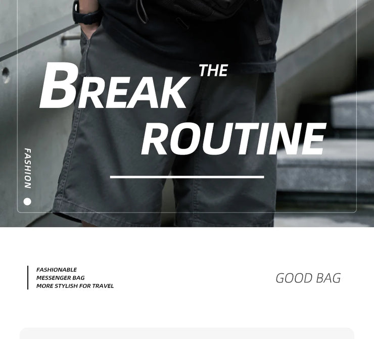 Fashion Casual Men Roll Top Shoulder Messenger Bag Large Size Outdoor Cycling Crossbody Side Bags Male Urban Trend Daypack