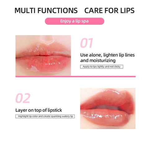 W1 Piece 8.3ml Moisturizing and Volumizing Lip Gloss Oil, Hydrating Lip Glow Oil, Lip Care Beauty Product, Tinted Lip Oil