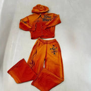 2025 European and American women's clothing, fashionable and casual women's printed hoodie suits and sportswear