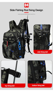 Men Fishing Lure Rod Box Bag Camping Climbing Backpack Hunting Multi-function Military Tactical Men Bags Fishing Shoulder Bag