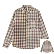 Women's Elegant Blouse Cotton Plaid Shirts Jackets Middle-aged Fashion Women's Clothing 2024 Sales Couples Shirts and Blouses