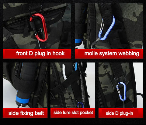 Men Fishing Lure Rod Box Bag Camping Climbing Backpack Hunting Multi-function Military Tactical Men Bags Fishing Shoulder Bag