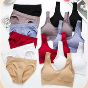 Sexy Women's Seamless Top Set, Low Waisted Underwear, Wireless Underwear, Backless Suit, Underwear, Underwear, Padded Bra Set ﻿