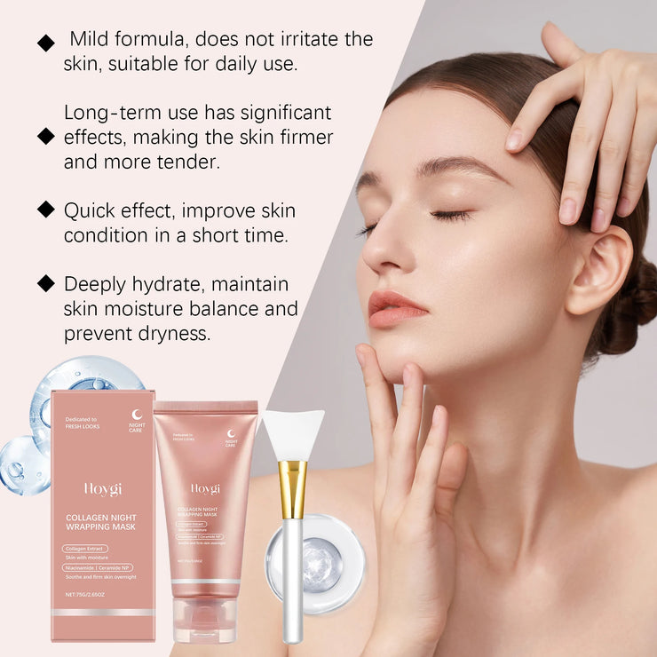 Collagen Peel off Mask Oil-Control Pore Shrinking Blackhead Removal Firming Lifting Moisturizing Brightening Night Wrapping Mask