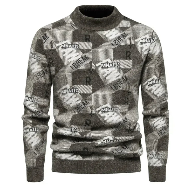 New Imitation Mink Sweater Soft and Comfortable  Fashion Warm Knit Sweater  Men Clothing