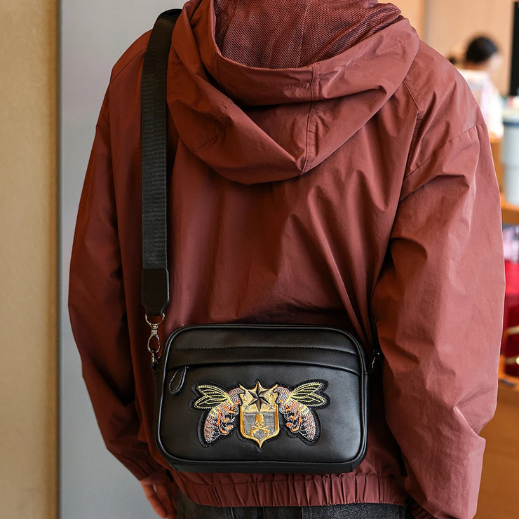 Bee Embroidery PU Men&