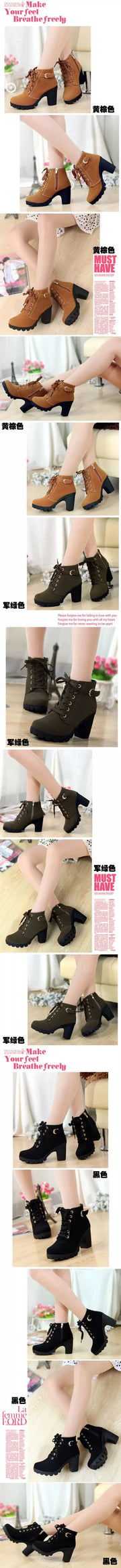 New Women autumn Winter Snow Boots Thick bottom short  Boots Women's Shoe high-heeled shoes +AA