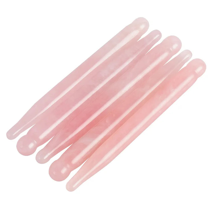 Eye Massage Pen Natural Rose Quartz Stone Acupuncture Wand Face Gua Sha Tool Skin Lifting Care Massager Health Beauty Product