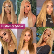 #27 Honey Blonde Wig Human Hair 13x6 HD Lace Frontal Wig 30 36 Inch Straight Human Hair Wigs For Women Brazilian 13x4 Lace Wig