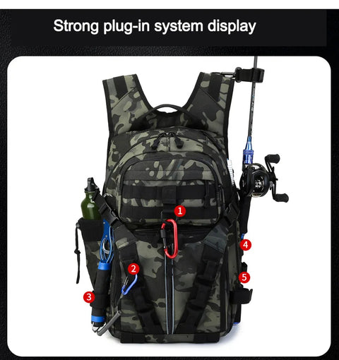 Men Fishing Lure Rod Box Bag Camping Climbing Backpack Hunting Multi-function Military Tactical Men Bags Fishing Shoulder Bag