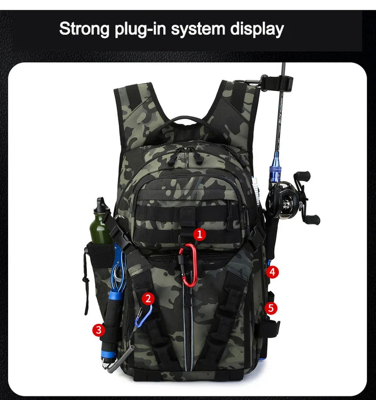 Men Fishing Lure Rod Box Bag Camping Climbing Backpack Hunting Multi-function Military Tactical Men Bags Fishing Shoulder Bag