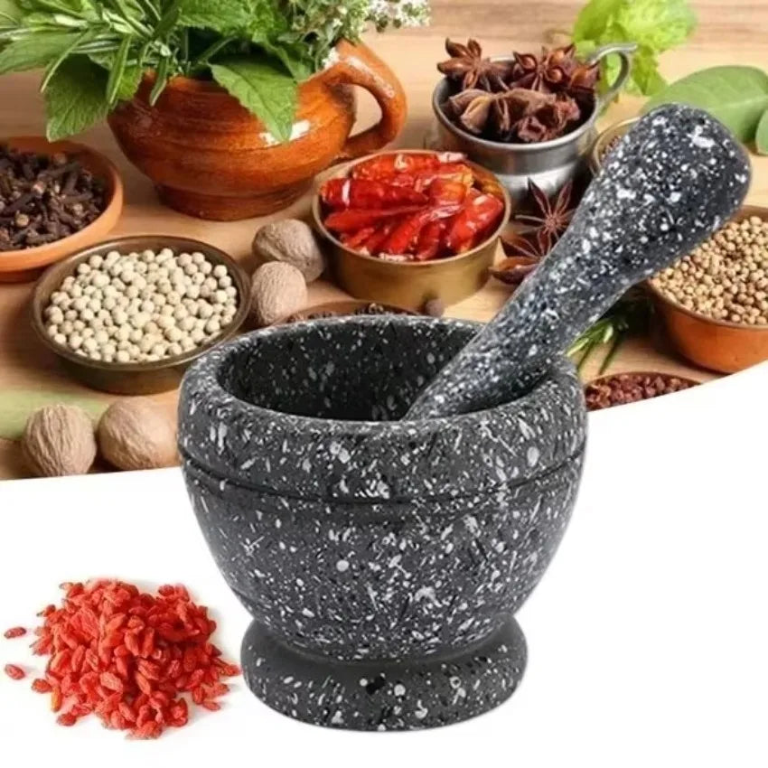 1 Pcs Restaurant Kitchen Tools Resin Setmortar and Pestle Garlic Herb Spice Mixing Grinding Crusher Bowl