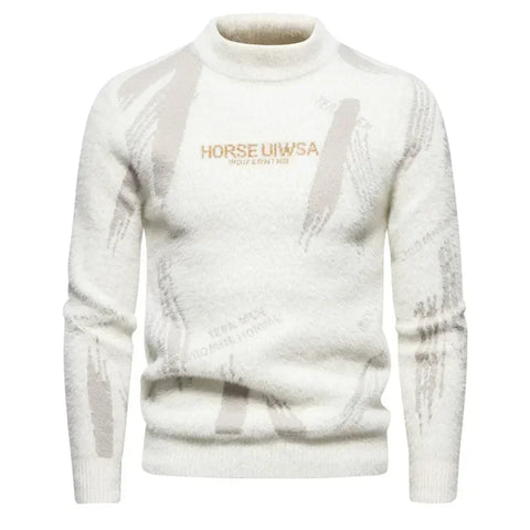 New Imitation Mink Sweater Soft and Comfortable  Fashion Warm Knit Sweater  Men Clothing