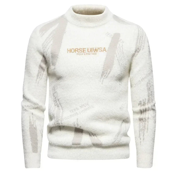 New Imitation Mink Sweater Soft and Comfortable  Fashion Warm Knit Sweater  Men Clothing