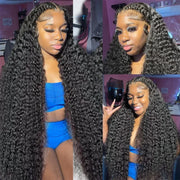 High Density 250% 40 50 Inch Deep Wave 13x6 HD Lace Front Human Hair Wig Loose Water Wave Curly 13x4 Lace Frontal Wig Human Hair
