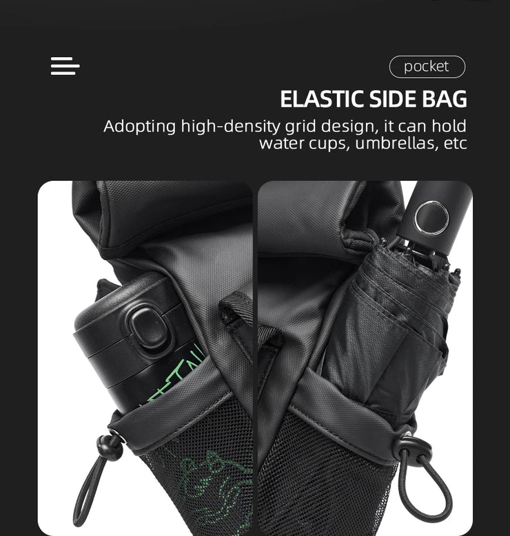 Fashion Casual Men Roll Top Shoulder Messenger Bag Large Size Outdoor Cycling Crossbody Side Bags Male Urban Trend Daypack