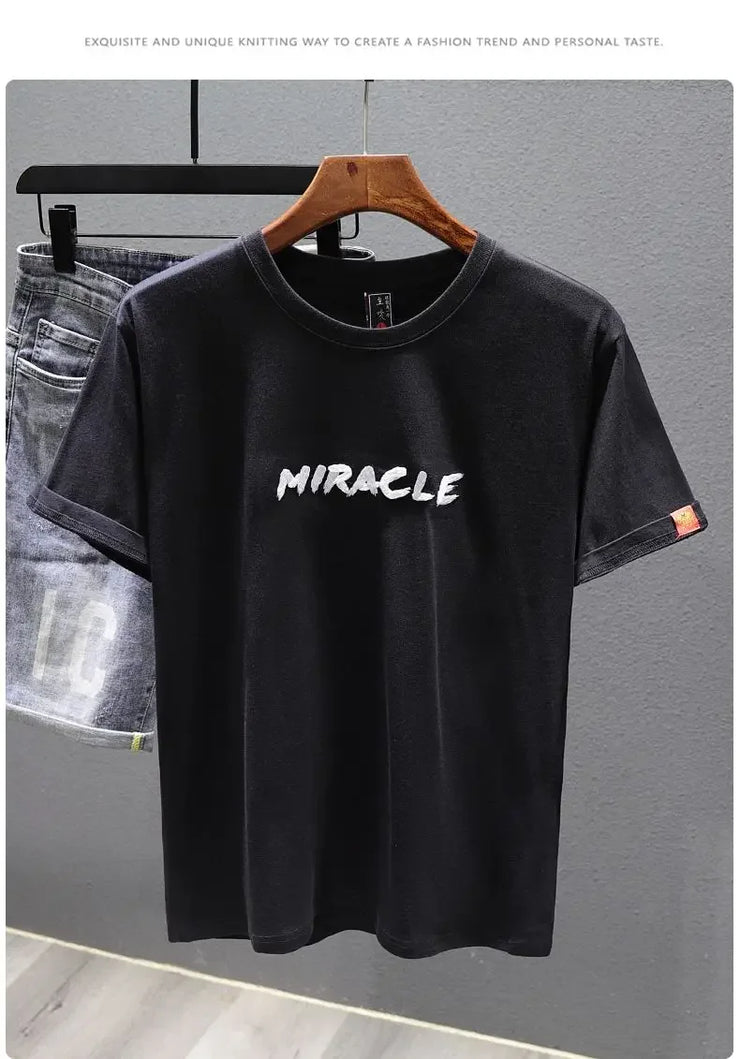 2025 New Summer Embroidered Short-sleeved T-shirt Men Clothing