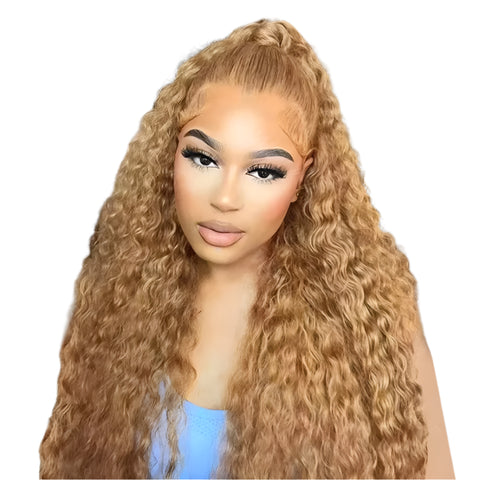30 36 Inch Honey Blonde Wig Human Hair 13X6 Water Deep Wave Frontal Wig 13X4 Curly Hd Lace Front Pre Plucked 