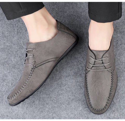 Leather Men Shoes Fashion Formal Men Shoes Moccasins Italian Breathable Male Driving Shoes Black Plus Size 38-47