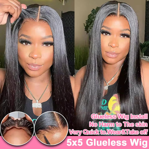 200% Hd Transparent Bone Straight 13x4 Lace Frontal Wigs Pre Plucked Brazilian Remy Hair 5x5 Glueless Wigs Human Hair For Women