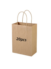 5/10/20/30pcs Brown Paper Bags with Handles, Gift Bags Bulk, Retail Bags, Shopping, Milk Tea bags, Eco-friendly Portable Bags